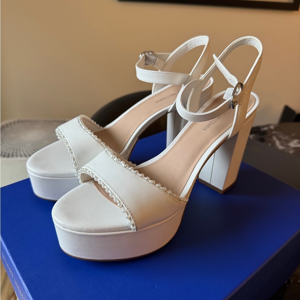 Stuart Weitzman White Platform Heels